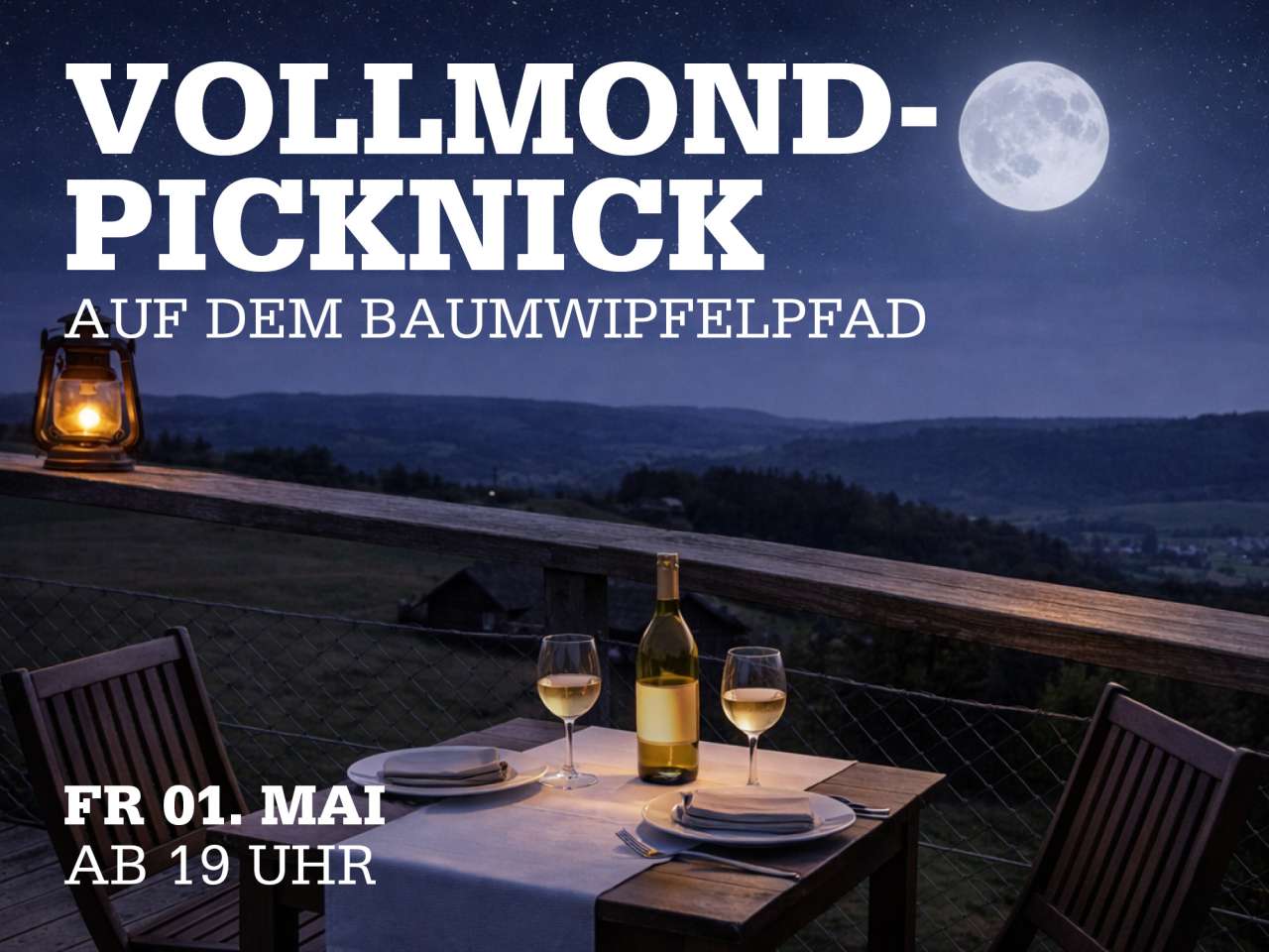 Vollmond-Picknick auf dem Baumwipfelpfad