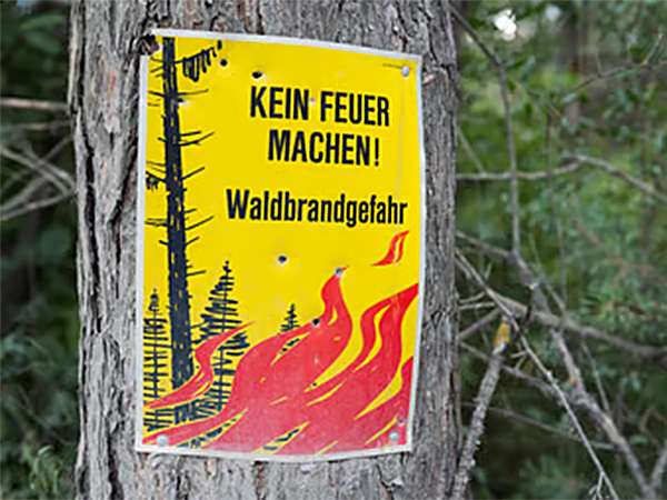 Wichtiger Hinweis: Absolutes Feuerverbot